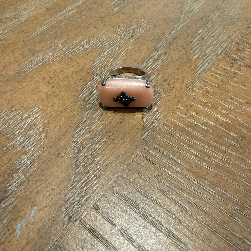 Silpada Pink and Sterling Silver Ring, size 4-4.5 cocktail ring - Picture 9 of 9